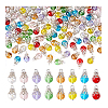 160Pcs 8 Colors Glass Charms PALLOY-PHE00017-6