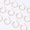 Brass Half Hoop Earrings EJEW-BC0001-03G-5