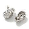 Teardrop Rack Plating Brass Micro Pave Cubic Zirconia Stud Earrings for Women EJEW-E312-10P-2