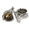 Natural Tiger Eye Half Round Pendants G-F766-06AS-08-2