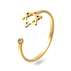 304 Stainless Steel Micro Pave Cubic Zirconia Open Cuff Rings RJEW-S628-02G-2
