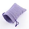 Polyester Imitation Burlap Packing Pouches Drawstring Bags ABAG-R005-14x10-03-2