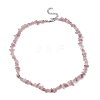 Natural Rose Quartz Chip Beaded Necklace NJEW-JN04615-13-4