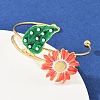 304 Stainless Steel Enamel Cuff Bangles for Women LS-BJEW-A049-02B-G-1
