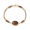 Natural Tiger Eye & Non-magnetic Synthetic Hematite Beads Multi-strand Bracelets BJEW-JB12122-02-2