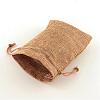 Polyester Imitation Burlap Packing Pouches Drawstring Bags ABAG-R004-14x10cm-03-6