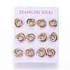 304 Stainless Steel Stud Earrings EJEW-L241-02C-3
