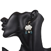 3D Cloud Glass Seed Beades Dangle Stud Earrings EJEW-MZ00644-01-3