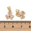 Brass Micro Pave Cubic Zirconia Charms KK-C132-13G-3