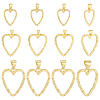 12Pcs 3 Styles Rack Plating Brass Pendants KK-BBC0025-61-7