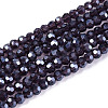 Electroplate Transparent Glass Beads Strands EGLA-A035-T3mm-A15-1