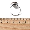 Half Round Natural Tiger Eye Finger Rings RJEW-M062-01P-08-2