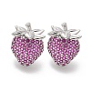 Brass Micro Pave Cubic Zirconia Stud Earrings EJEW-Q015-13P-01-2