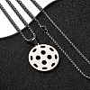 201 Stainless Steel Pickleball Pendant Box Chain Necklaces for Women Men NJEW-H050-01A-P-1