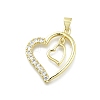 Brass Micro Pave Cubic Zirconia Pendants KK-K400-44G-1