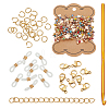 Brass Butterfly & Rhinestone Diamond Charms Bracelet Bib Necklace DIY Making Kit DIY-WR0004-17-1