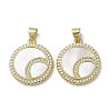 Brass Micro Pave Cubic Zirconia Pendants KK-G485-17A-G-1
