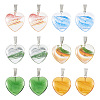 12Pcs 6 Colors Transparent Glass Pendants GLAA-TA0001-73-1