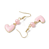 Alloy Enamel Heart Dangle Earrings EJEW-JE06272-01-5