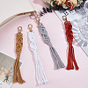 4Pcs 4 Colors Handmade Macrame Cotton Pendant Decoration HJEW-DR0001-11-4
