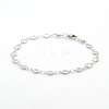 Tarnish Resistant Casual Style 304 Stainless Steel Flower Link Chain Bracelets STAS-O036-04P-1