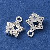 Brass Micro Pave Clear Cubic Zirconia Charms CU-CBAEC99-23S-2