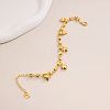 Vintage Beach Brass Heart Tassel Anklets for Women QQ1110-2-2