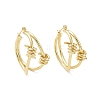 Brass Thorns Beaded Hoop Earrings for Women EJEW-F303-09G-1