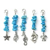 Synthetic Turquoise Chip Pendant Decorations HJEW-JM01321-1
