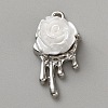 White Series Love Bow Alloy Acrylic Pendant PALLOY-WH0115-01P-06-1