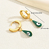 Vintage Minimalist Stainless Steel Devil Eye with Teardrop Hoop Earrings GP4493-5