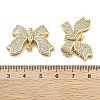 Brass Micro Pave Clear Cubic Zirconia Fold Over Clasps KK-Z080-02G-3