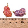 Baking Paint & Golden Metal Enlaced Glass Pendants GL-CBA010C-02G-3