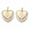 Brass Micro Pave Cubic Zirconia Charms KK-N232-67-NF-1