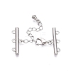 Anti-Tarnish Rhodium Plated 925 Sterling Silver Necklace Layering Clasps STER-N016-14P-1