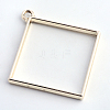 Rack Plating Alloy Rhombus Open Back Bezel Pendants LS-PALLOY-S047-22E-FF-2