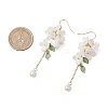 Shell Pearl Dangle Earrings EJEW-TA00617-02-4