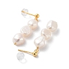 Natural Pearl Stud Earrings for Women EJEW-E303-35G-2