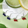 Cherry Glass Dangle Earrings EJEW-JE06255-1