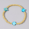 Summer Vacation Style Brass and Cross Shell Bead Bracelet for Women SV5918-5-1