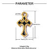 304 Stainless Steel with Black Enamel Charms SA-OY002-21G-2