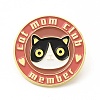 Cat with Word Enamel Pin JEWB-B005-03G-05-1