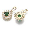 Brass Micro Cubic Zirconia Charms X-KK-N235-032D-2