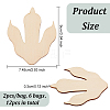 Unfinished Wood Dinosaur Claw Ornaments WOOD-WH0027-84-2