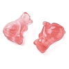 Cherry Quartz Glass Carved Dog Figurines DJEW-L023-A05-2