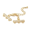 Brass Micro Pave Cubic Zirconia Chain Extender KK-L216-004B-G-2