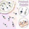 16Pcs 4 Styles Spray Printed Alloy European Dangle Charms FIND-CJ0005-53-3