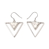 Natural Howlite Triangle Dangle Earrings EJEW-Z024-10A-P-1