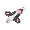 Glass Seed Beaded Links Connector Charms PALLOY-MZ01045-4