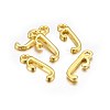 Golden Plated Alloy Letter Pendants X-PALLOY-J718-01G-J-2